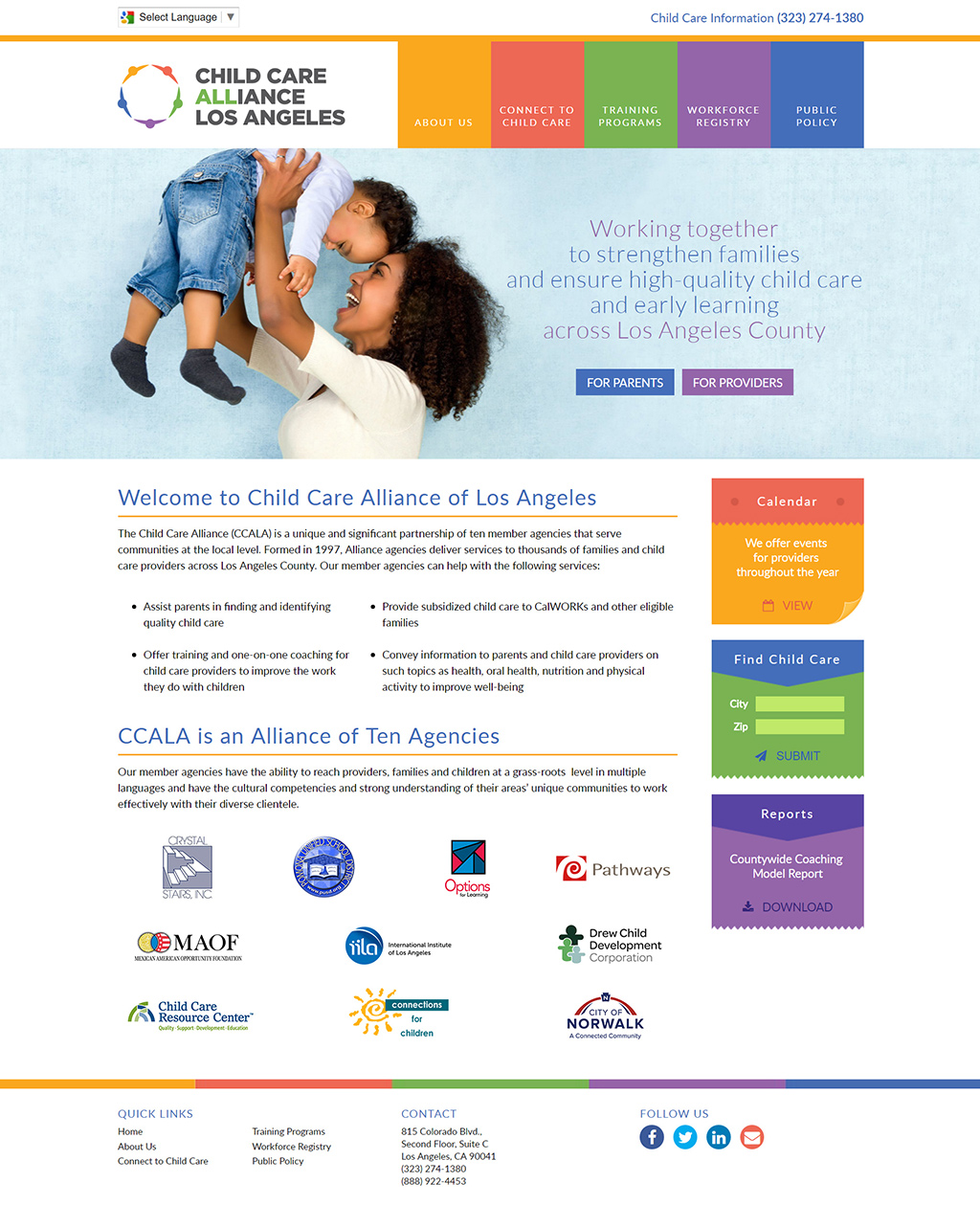 Project screenshot 1 for Child Care Alliance of Los Angeles