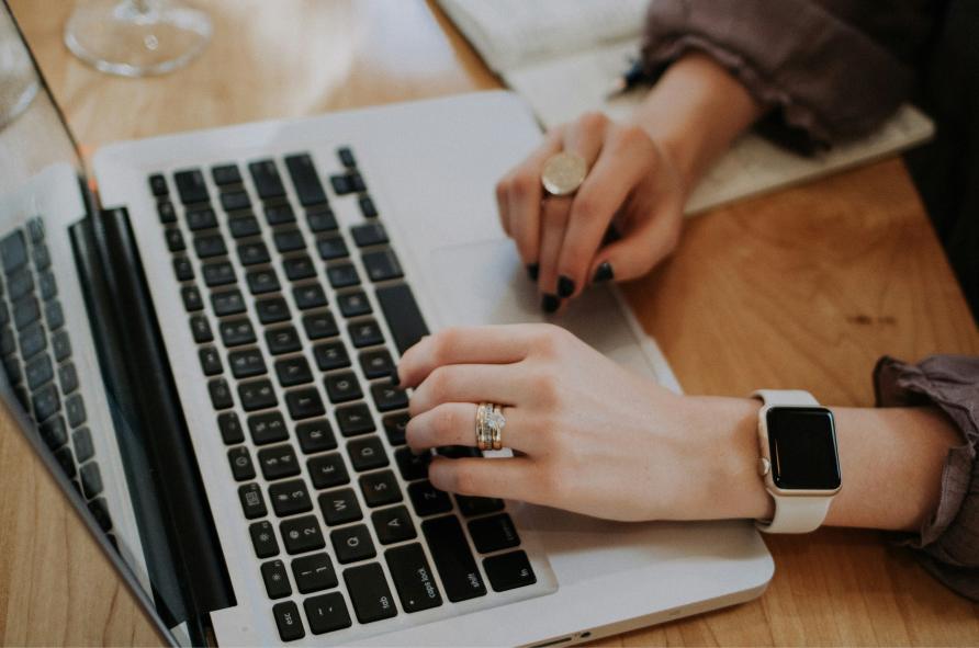 A person working on a laptop
